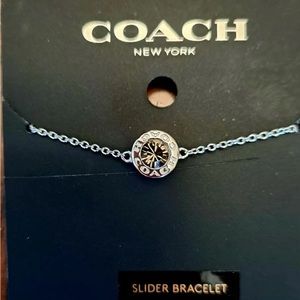 Coach Signature Open Circle Slider Bracelet Silver Authentic New With Tags